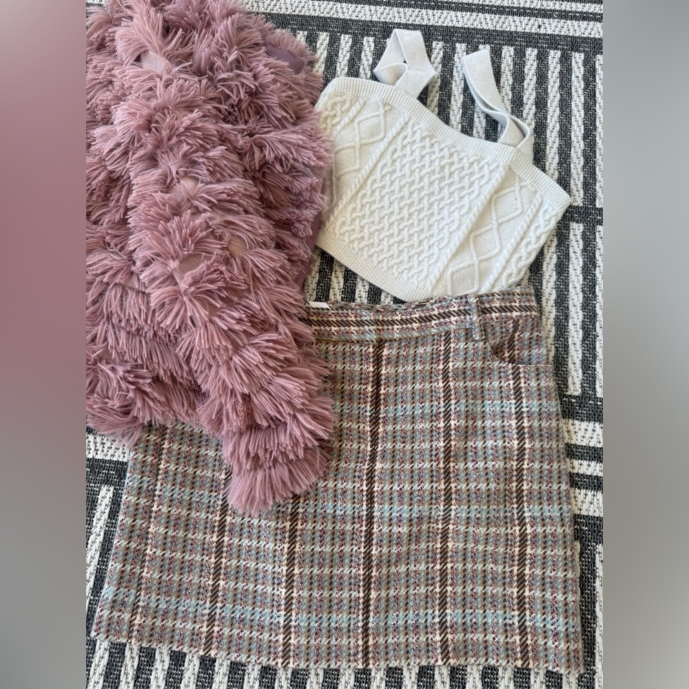 Gianni Bini Multicolor Plaid Skirt